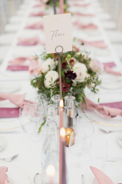 chic pink wedding tablescape