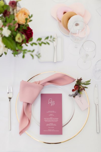 chic pink wedding tablescape