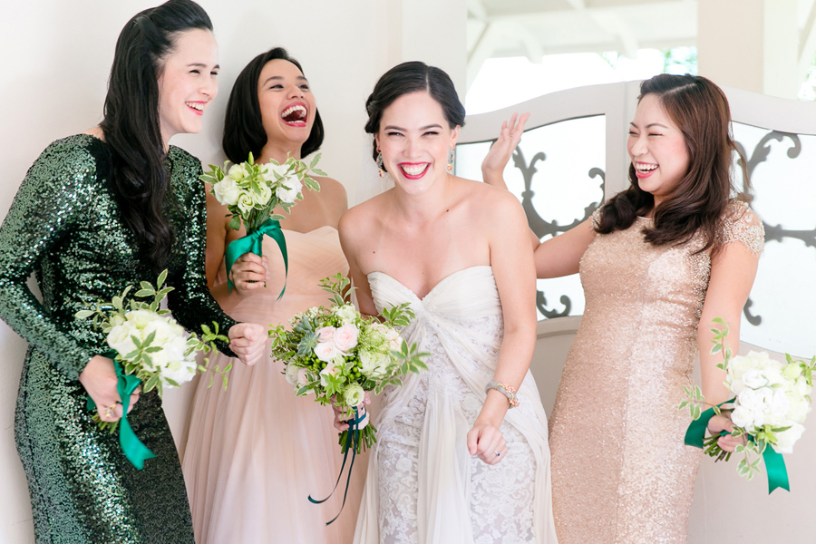 green sequin bridesmaid dresses