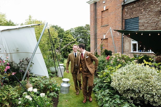 tweed groom style, same sex groom style