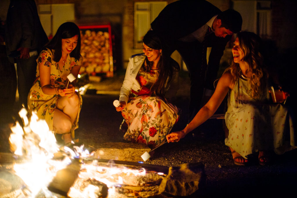 wedding bonfire, toasted marshmallow