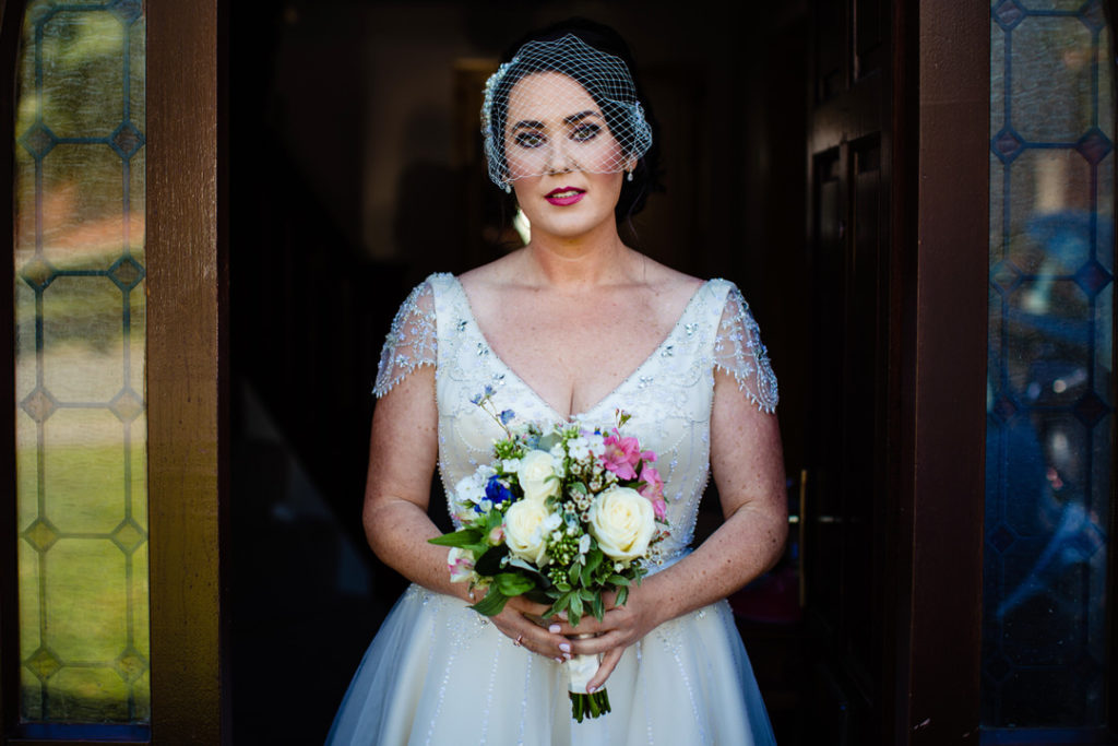 vintage-inspired bridal style, french net bridal headpiece