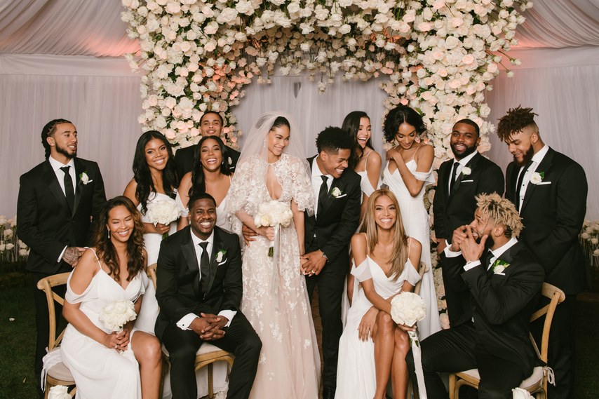 best Celeb wedding dresses 2018 Chanel Iman bridesmaids