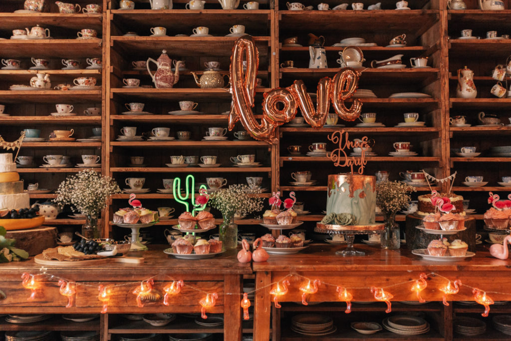 rustic wedding cake table