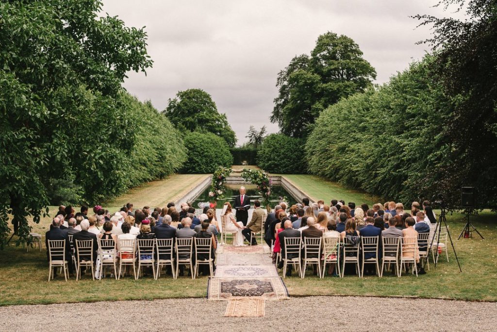 lakeside wedding ceremony, outdoor wedding ceremony ireland ballintubbert