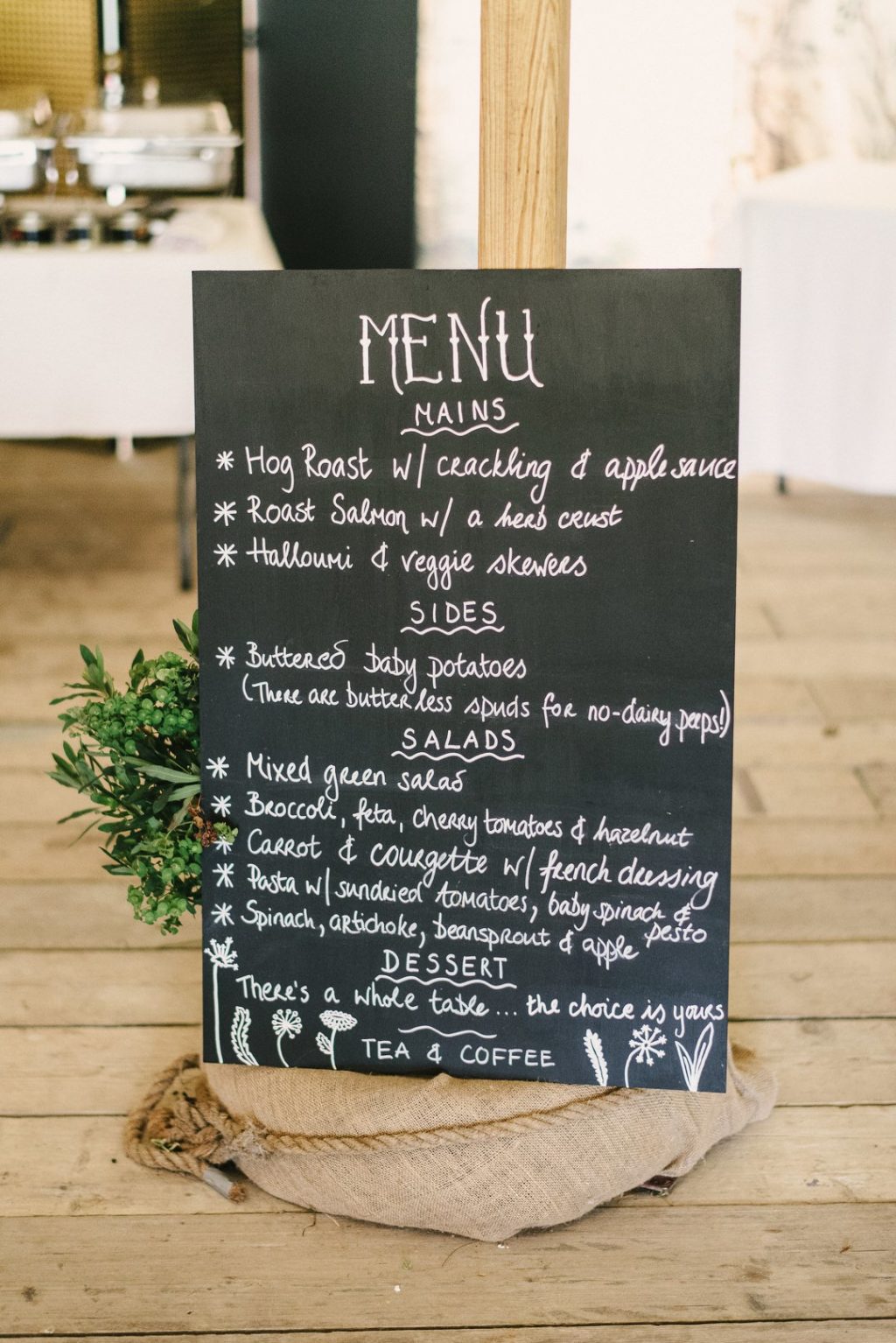 chalkboard wedding menu