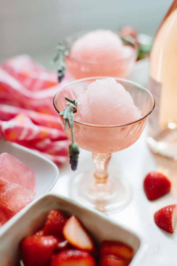 frozen drinks and frozen cocktails for weddings Rose slushies