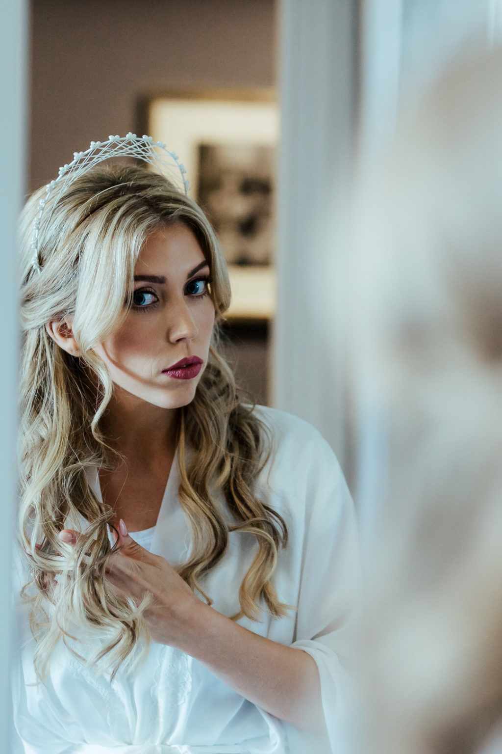 bridal headpiece, Stylish and cool Dublin City Wedding Fallon and Byrne wedding by Olga Hogan Photography (2)