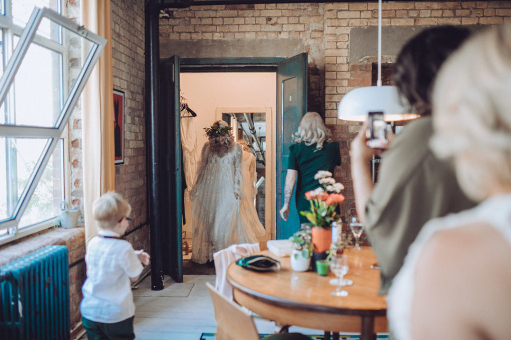 boho bridal style, oversized flower crown