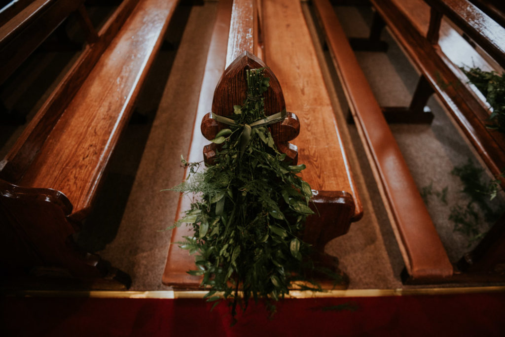 church wedding decor, church weddinggreenery