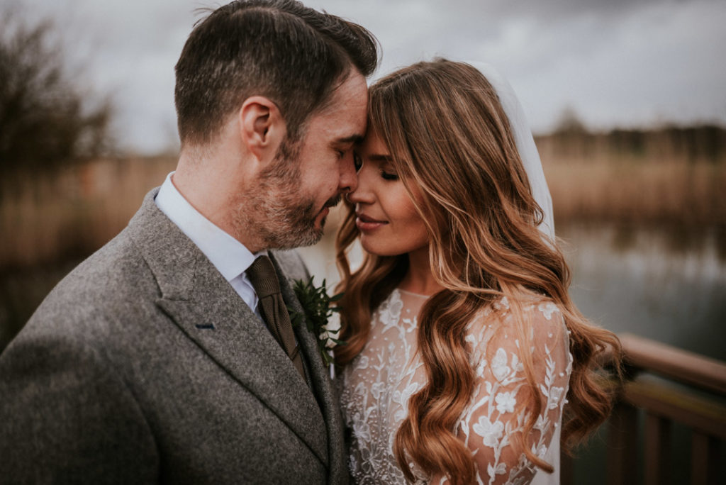 Emma Beaumont atelier wedding dress, lace wedding dress, wedding dress with long sleeves, wedding dress with buttons