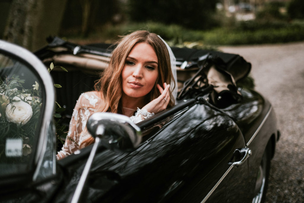 vintage wedding car, vintage Porsche 365