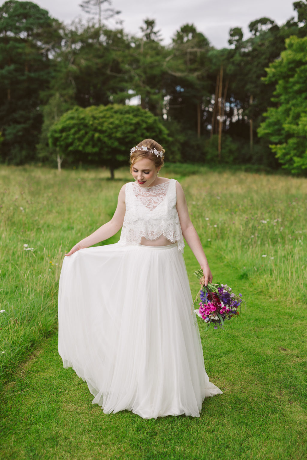 vibrant, colourful wedding bouquet, boho bridal style