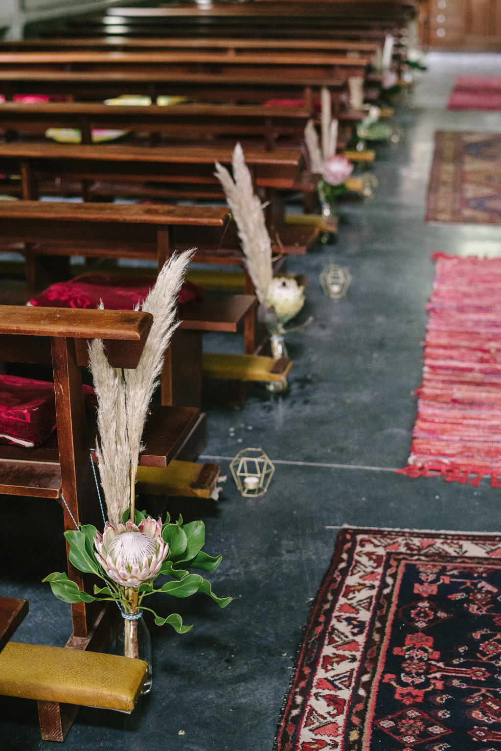 pampas grass floral arrangement wedding