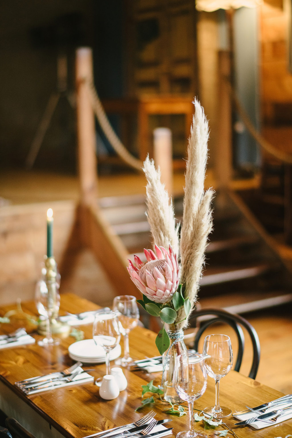 protea wedding reception decor