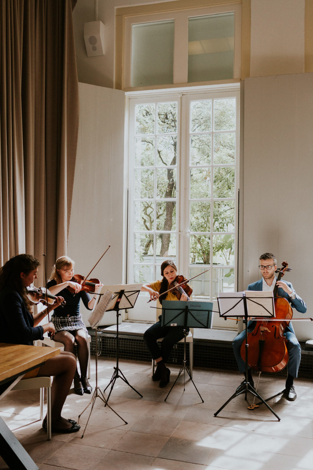 wedding ceremony musicians, Leiden Botanical Gardens wedding The Netherlands