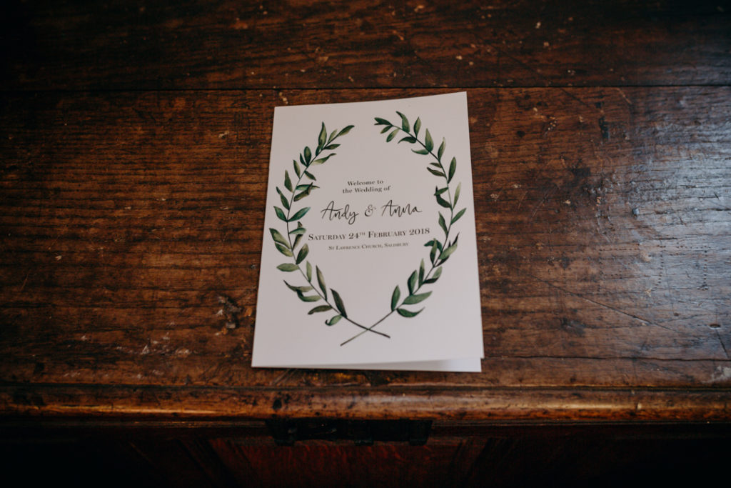 rustic greenery wedding stationery