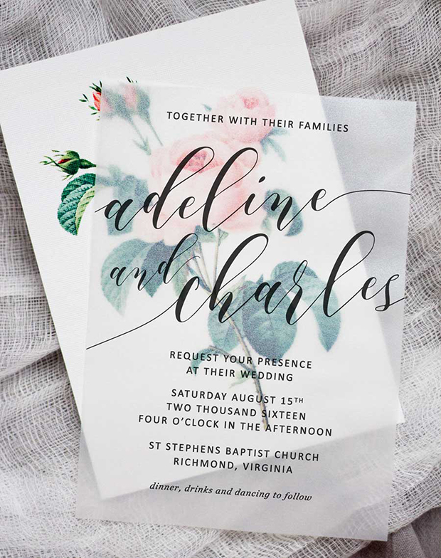 Wedding Stationery Trend: Vellum Wedding Invitations | One Fab Day