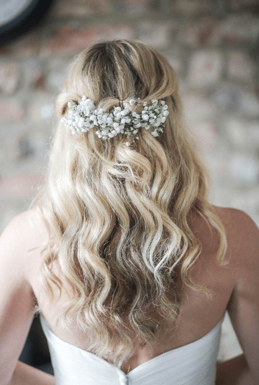 wedding hair ideas, wedding inspiration, wedding updo wedding down do, mermaid braid wedding hair