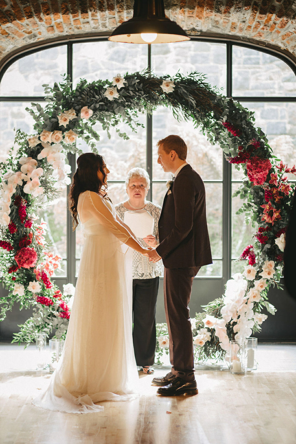 floral wedding arch, floral moon gate