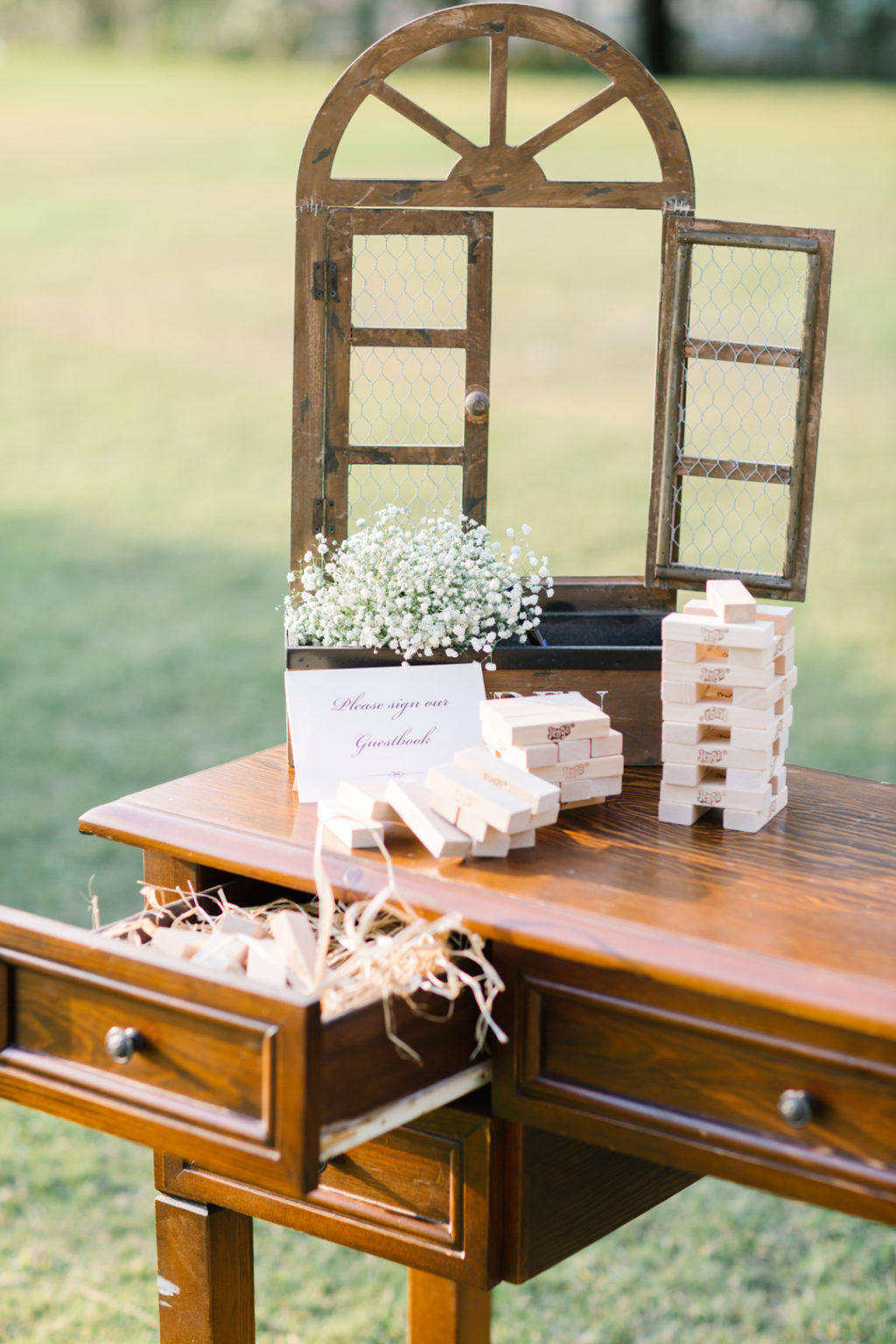 jenga wedding guest book