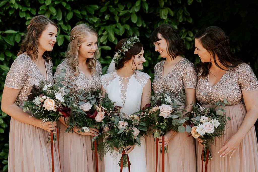 sequin bridesmaids dresses