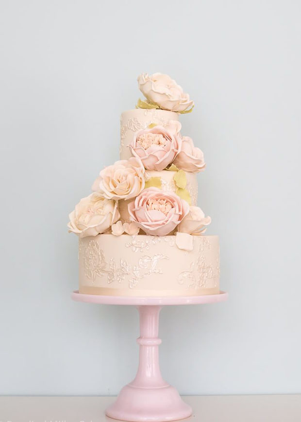 Vintage Style Wedding Cakes | See more at Onefabday.com