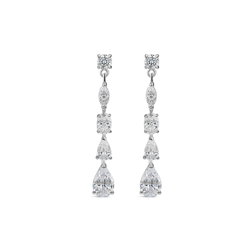 Fields cubic zirconia oval drop earrings