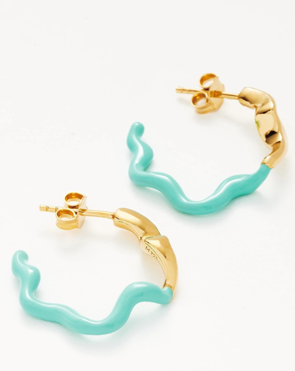 Missoma squiggle gold and blue hoops