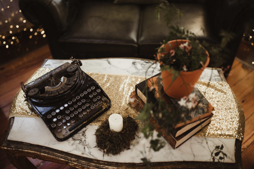 typewriter wedding decor