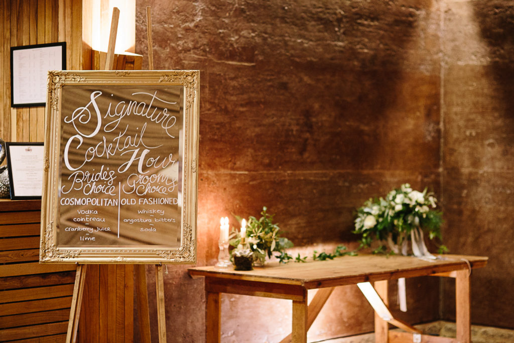 cocktail wedding signage