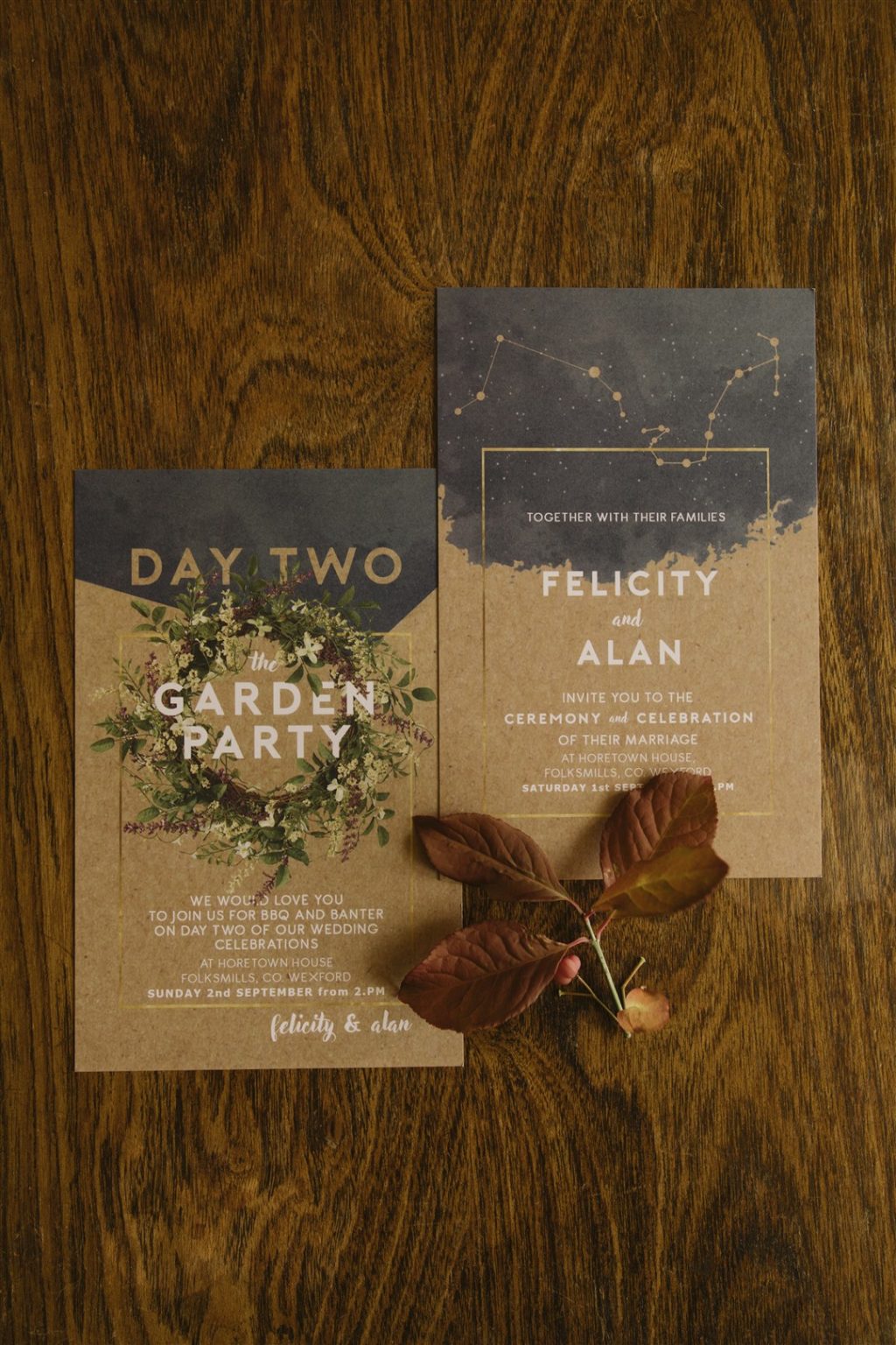 hip, stylish, rustic wedding stationery, Horetown House wedding by Ivana Patarcic Photography (1)