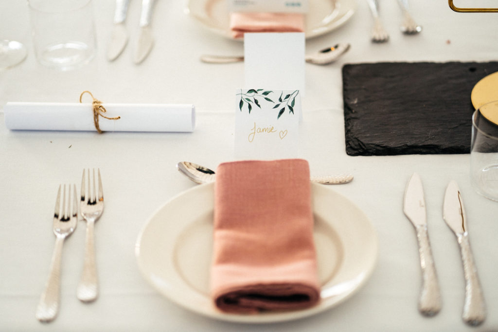 pink wedding napkins