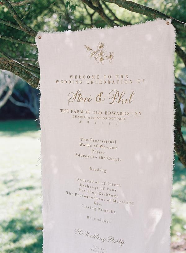 Fabric Wedding Program Signage  | One Fab Day