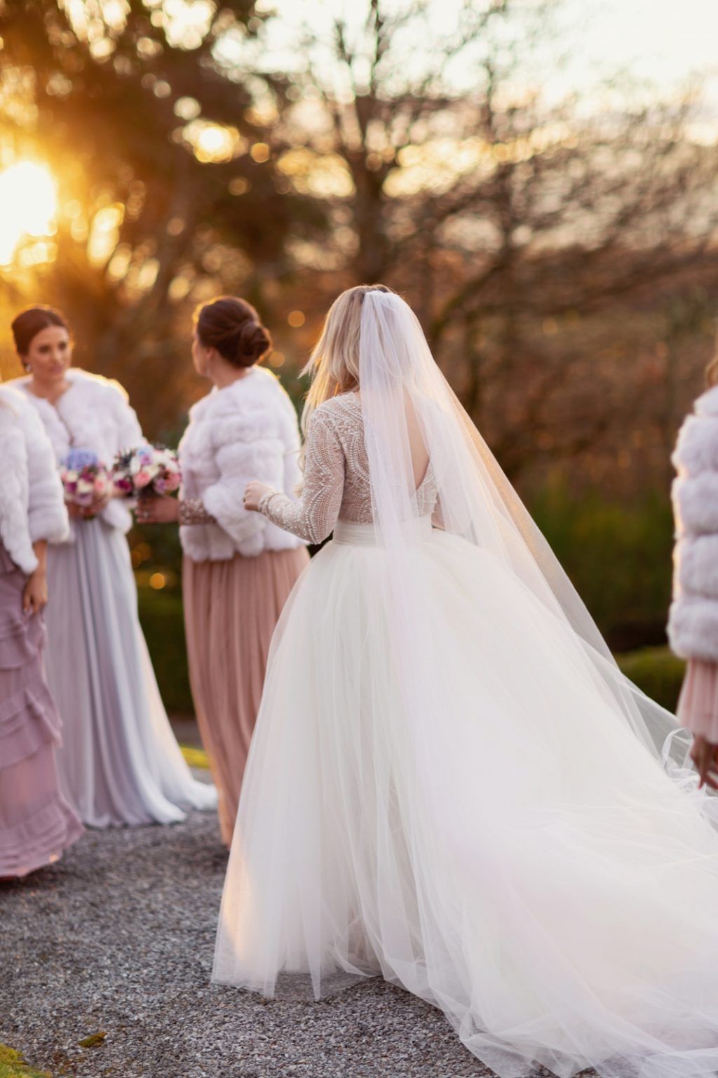  Custom made wedding dress, Ersa Atelier wedding dress, long sleeve wedding dress, plunging neckline wedding dress, pastel bridesmaids dresses