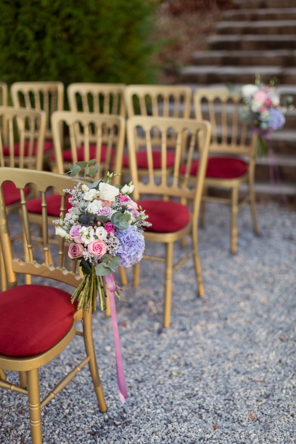 wedding chair flowers, wedding chair decoration