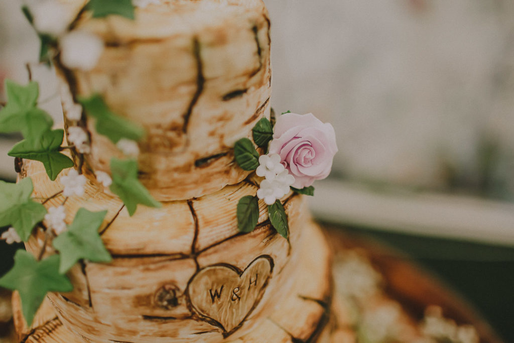 tree wedding cake, creative wedding cake ideas, wood wedding cake, woodland wedding cake