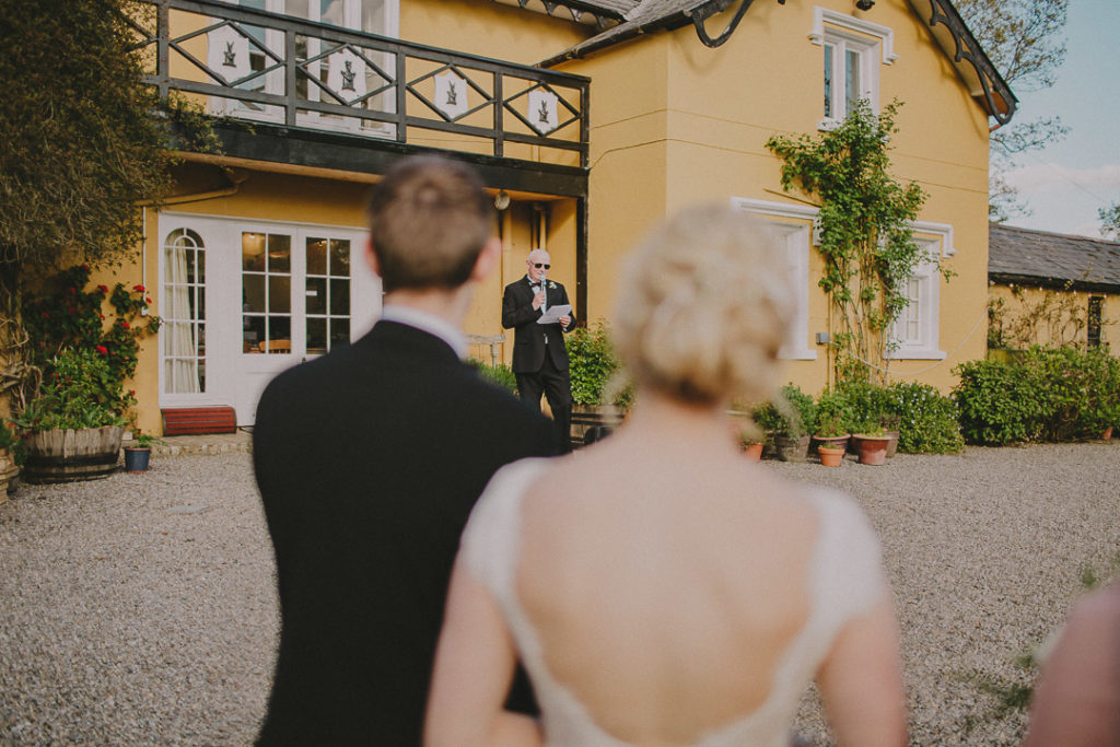 outdoor wedding speeches, martinstown house wedding