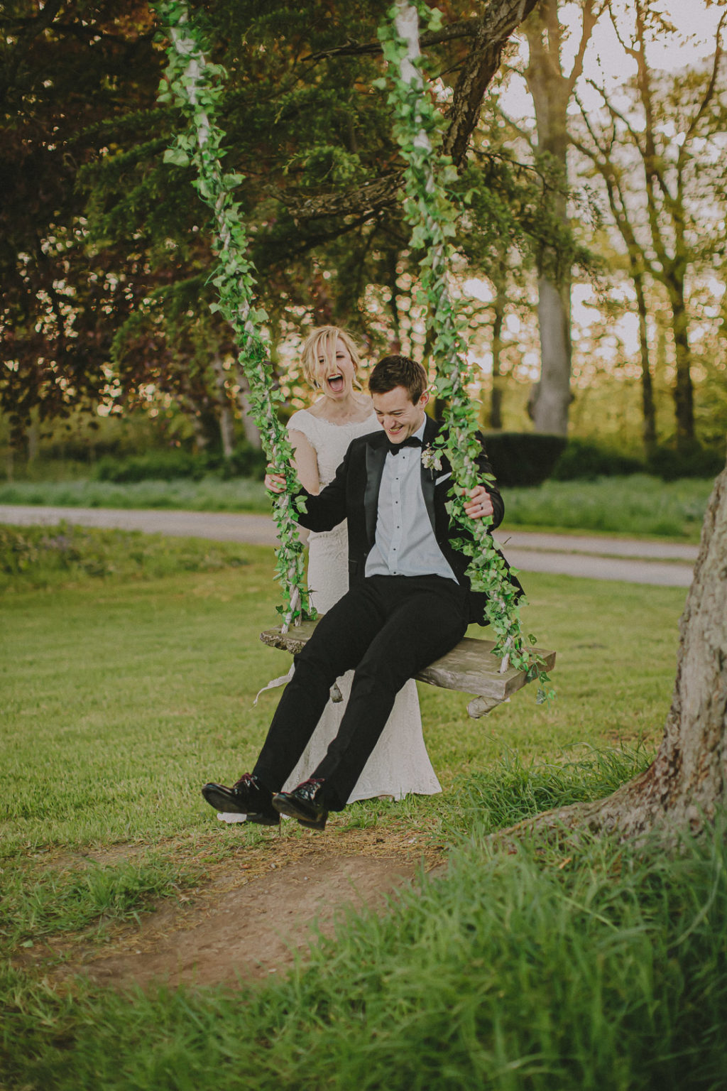 wedding venue swing, floral swing