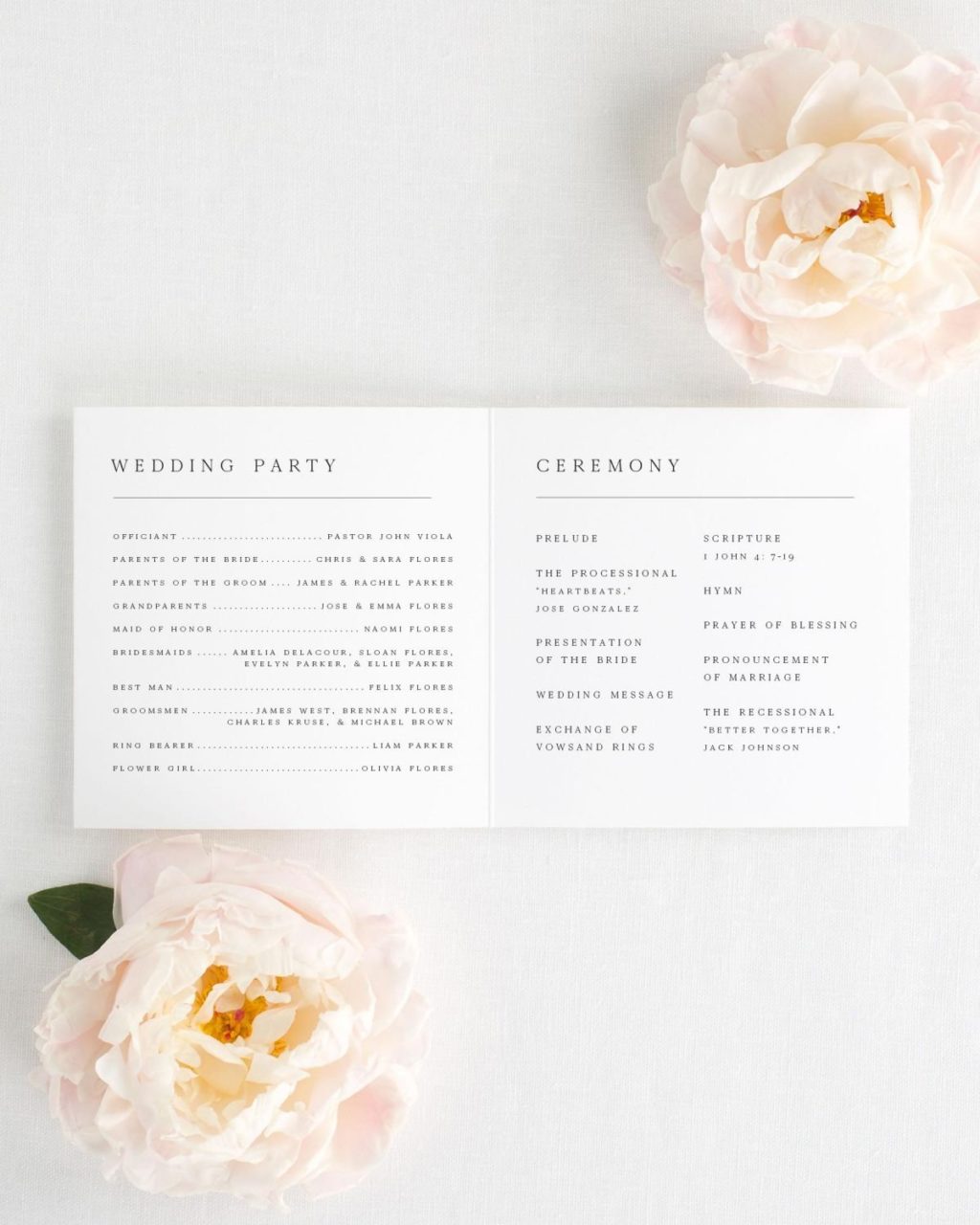 Wedding Ceremony Booklet