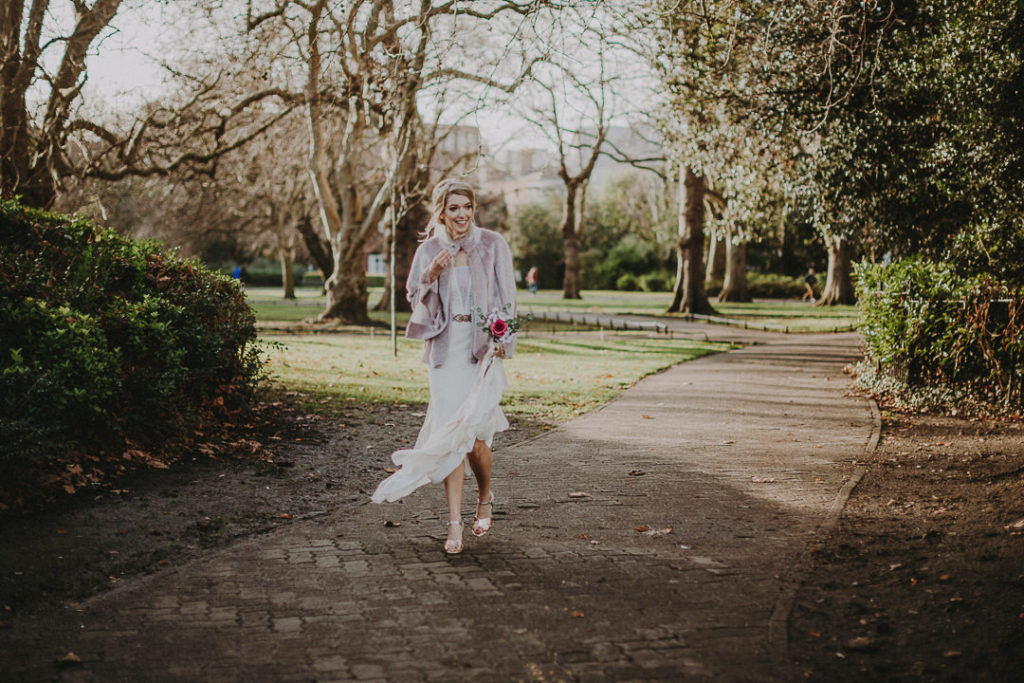 Vera Wang wedding dress, st stephen's green wedding portraits