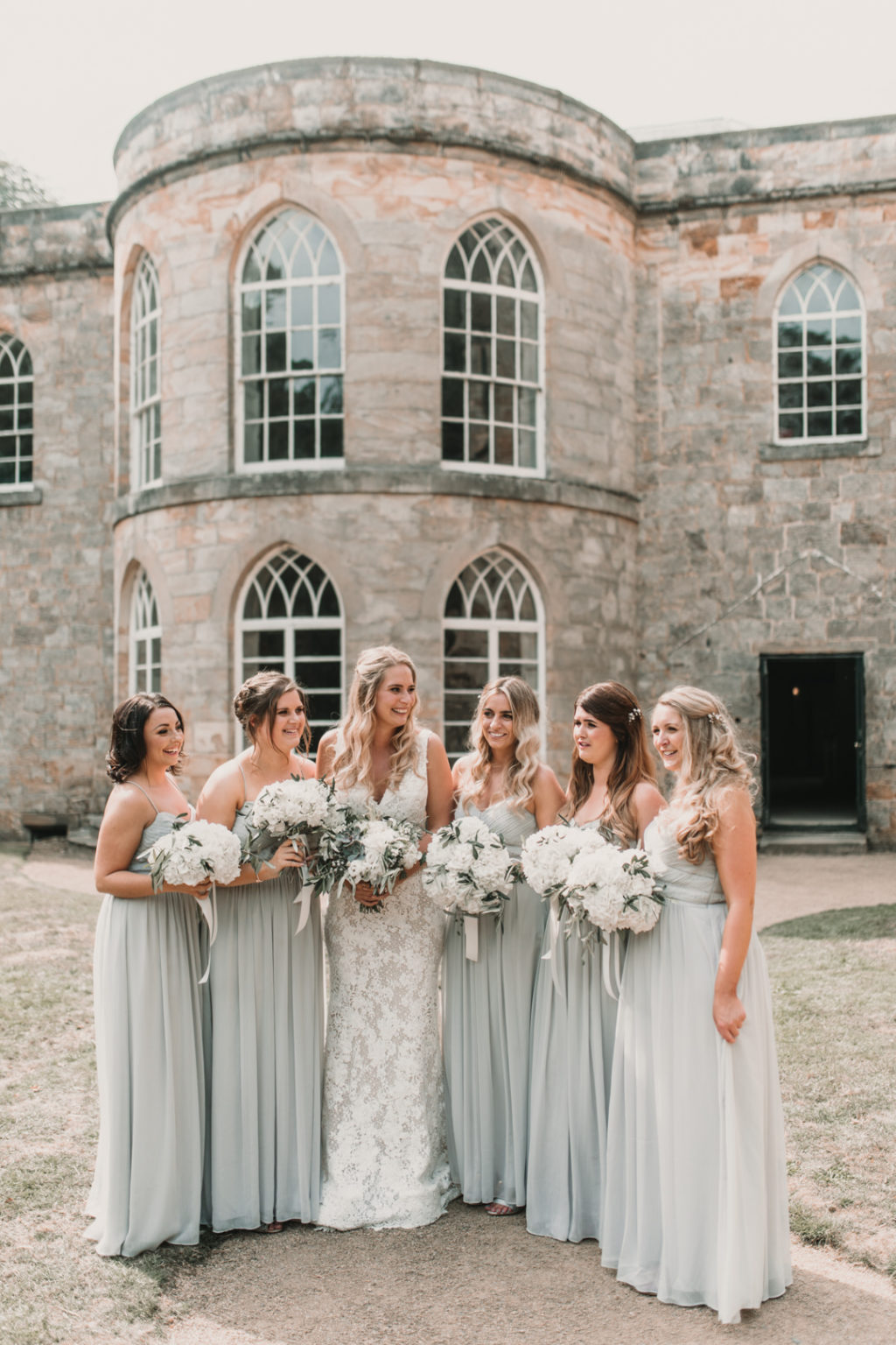 Brinkburn Priory wedding, Pronovias wedding dress, mint green bridesmaids dresses, Oasis bridesmaids dresses, high street bridesmaids dresses