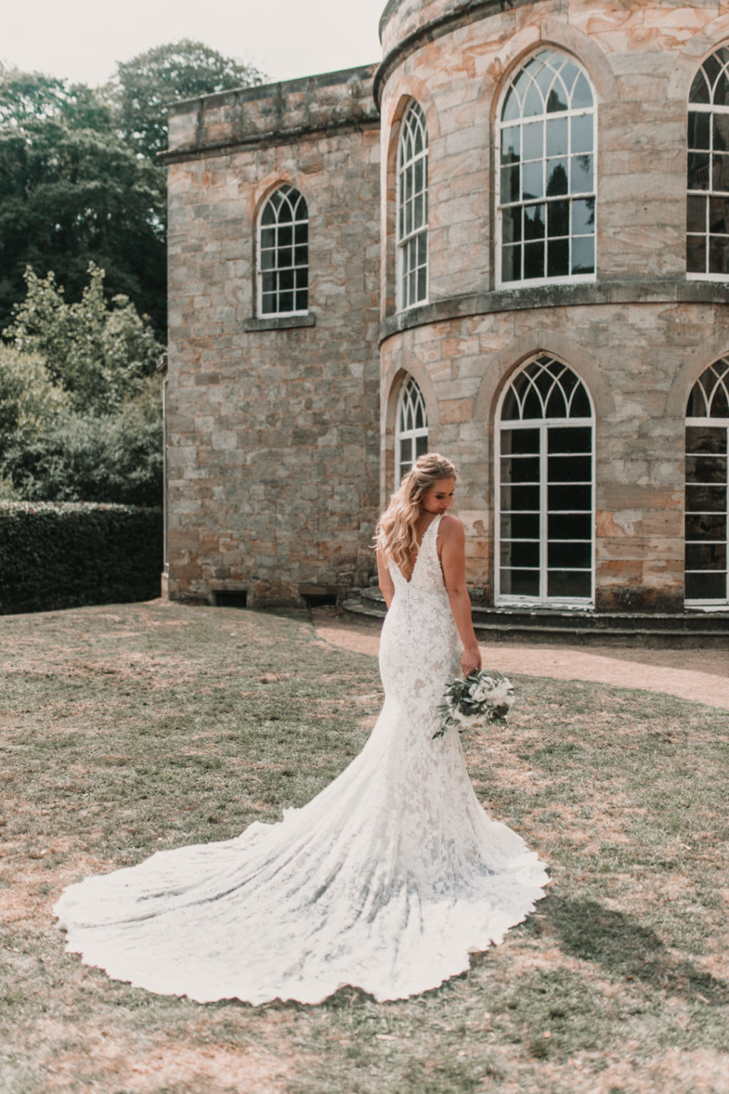 Brinkburn Priory wedding, Pronovias wedding dress