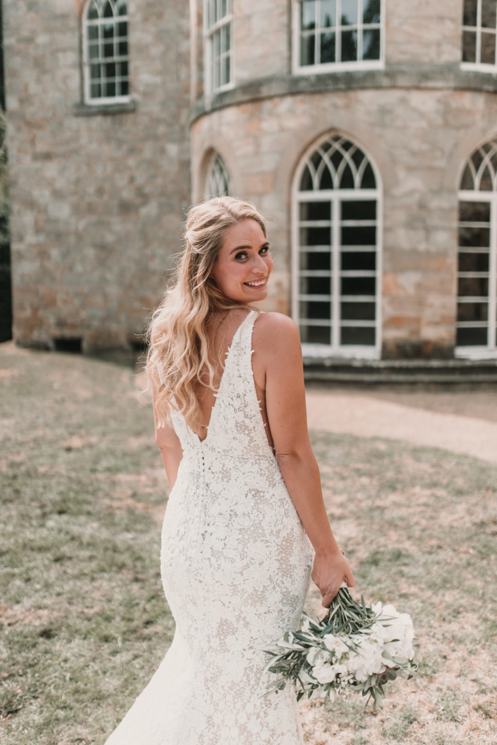 Brinkburn Priory wedding, Pronovias wedding dress