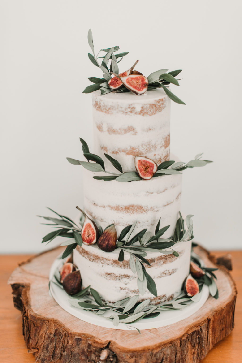 rustic naked wedding cake, fig wedding cake