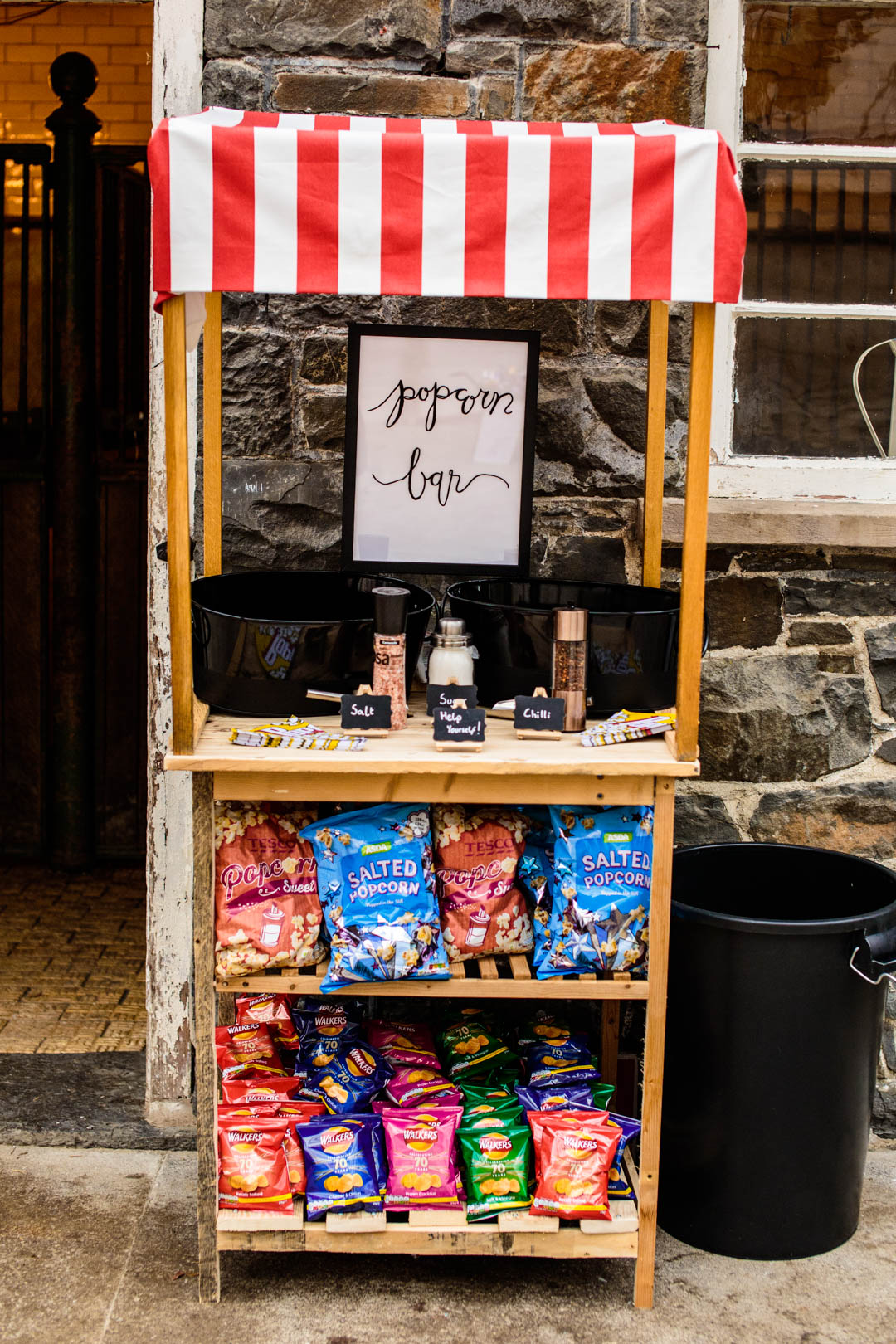 wedding popcorn bar