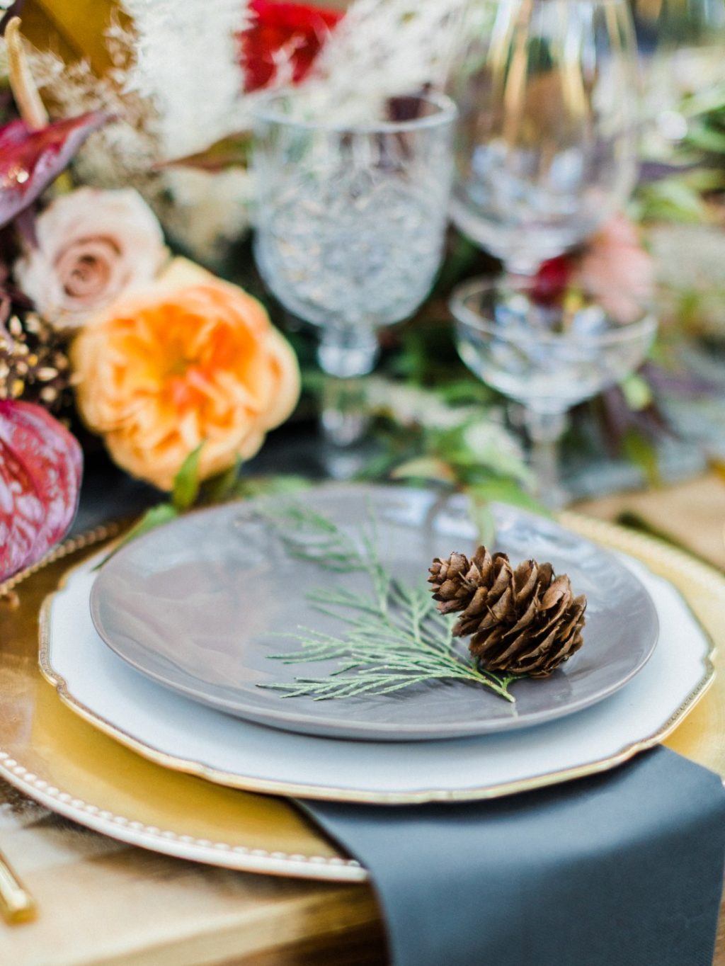 pine cone wedding decor, rustic wedding inspiration, boho wedding inspiration, autumnal wedding ideas, forest wedding ideas, forest ceremony ideas