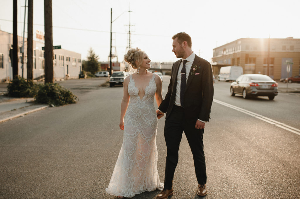 Galia Lahav wedding dress, plunging neckline wedding dress, lace wedding dress, embellished wedding dress