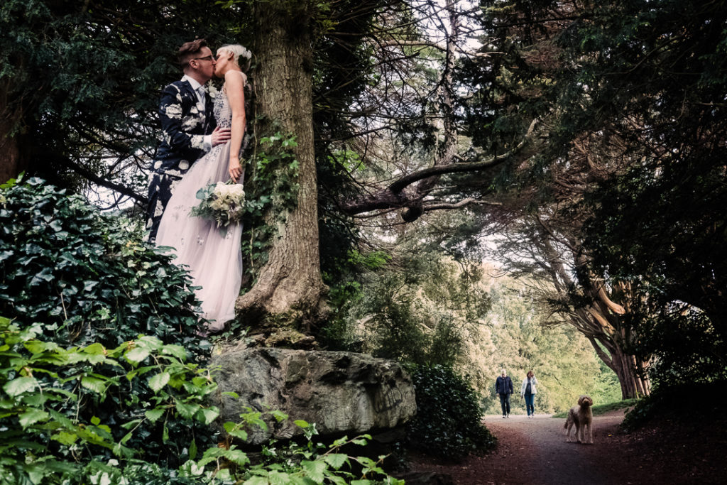 The Red Stables wedding Dublin park wedding, Clontarf wedding by Stephen Corkery Photography, embroidered wedding dress, floral suit (5)