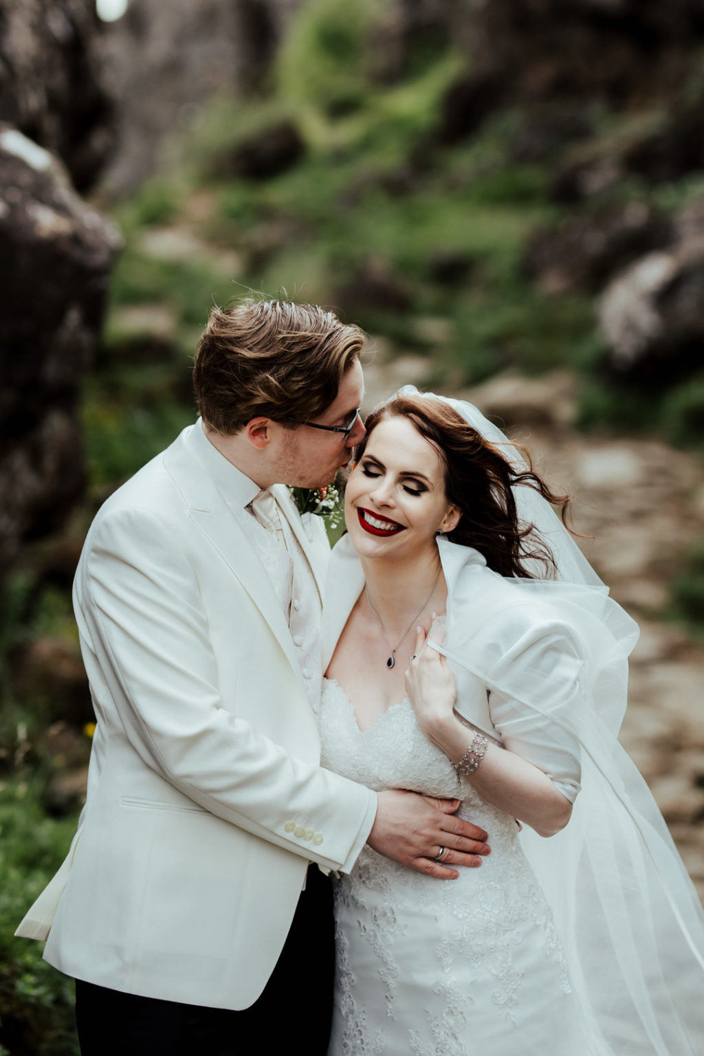 Wedding in Iceland, Icelandic wedding, glamorous wedding portraits, Maggie Sottero wedding dress